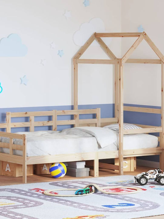 Kinderbett Einzeln Beige für Matratze 80x200cm