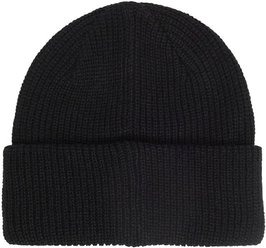 Throwback Beanie Unisex Σκούφος Πλεκτός σε Μαύρο χρώμα