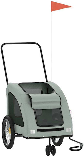 Vidaxl Pet Bicycle Trailer Gray Oxford Fabric Iron Gray