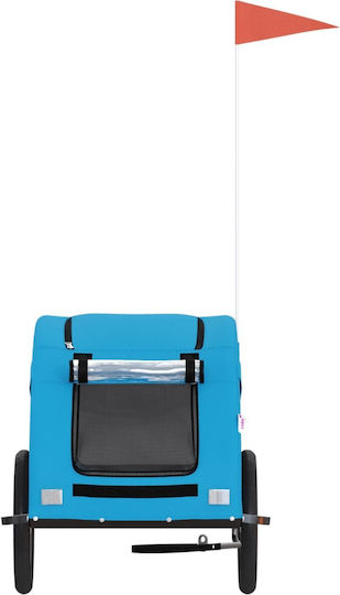 Vidaxl Pet Bicycle Trailer Blue Oxford Fabric Iron Blue