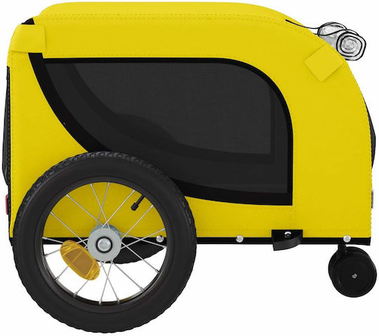 Vidaxl Haustier-Fahrradanhänger Gelb Schwarz Oxford Eisen Gelb