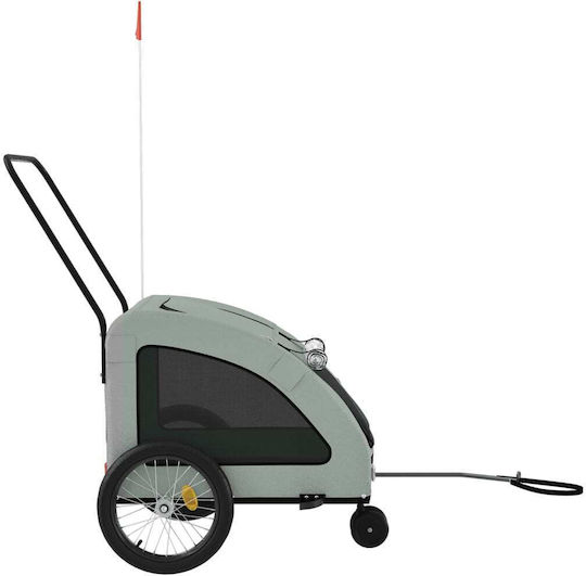 Vidaxl Pet Bicycle Trailer Gray Oxford Fabric Iron Gray