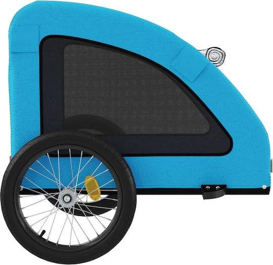 Vidaxl Pet Bicycle Trailer Blue Oxford Fabric Iron Blue