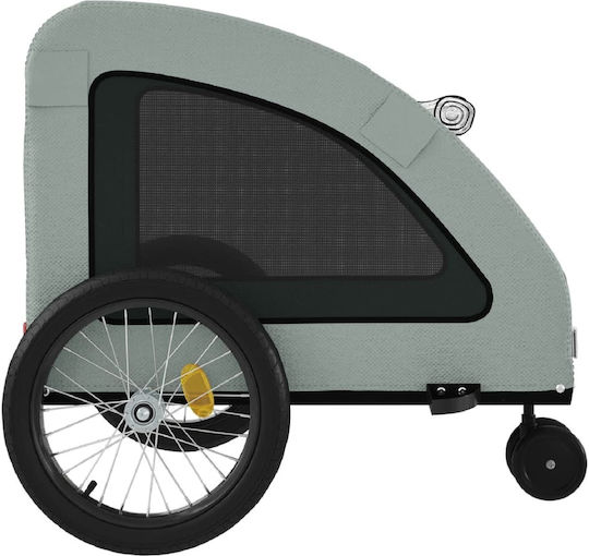 Vidaxl Pet Bicycle Trailer Gray Oxford Fabric Iron Gray
