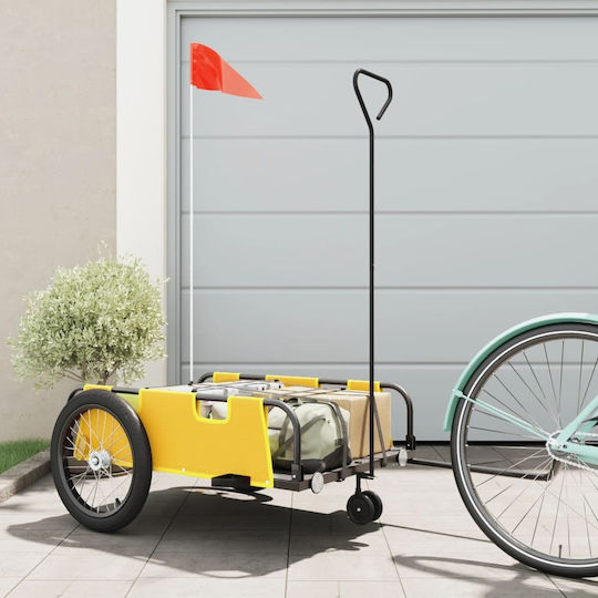 Vidaxl Pet Bicycle Yellow Black Oxford Iron Yellow