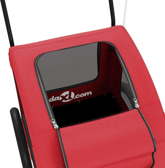 Vidaxl Pet Bicycle Trailer Red Oxford Fabric Iron Red