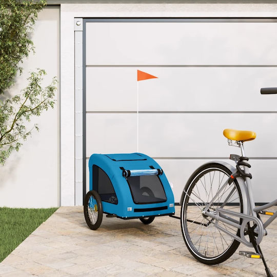 Vidaxl Pet Bicycle Trailer Blue Oxford Fabric Iron Blue
