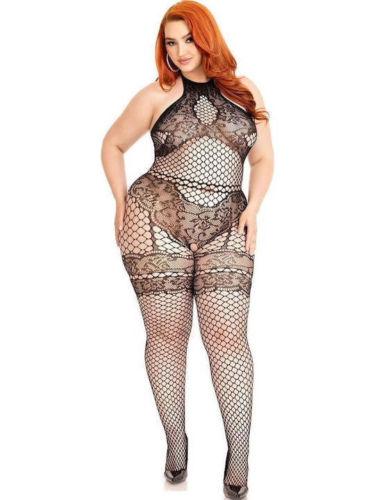Leg Avenue Seamless Halter Bodystocking Sexy Bodystocking Schwarz