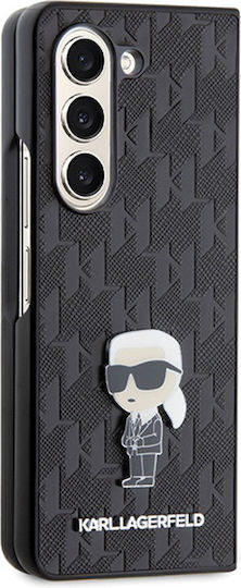 Karl Lagerfeld Saffiano Monogram Ikonik Pin Back Cover Πλαστικό Μαύρο (Galaxy Z Fold5)