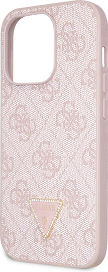 Guess Metal Logo Back Cover Metallic with Strap Pink (Apple iPhone 14 Pro)