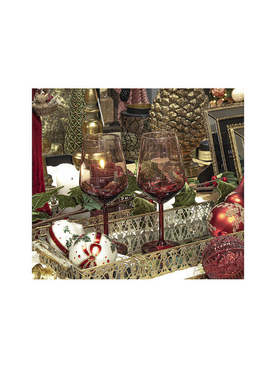 Zaros Glass for Red Wine made of Glass in Red Color Goblet 490ml