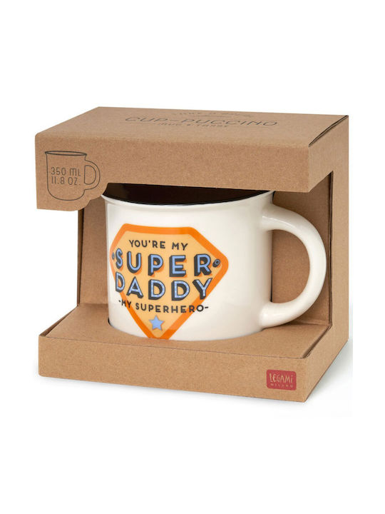 Legami Milano Cup-Puccino Super Daddy Mug Ceramic White 350ml