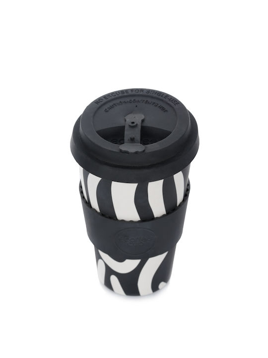 Ecoffee Cup Mug Bamboo with Lid Black 400ml