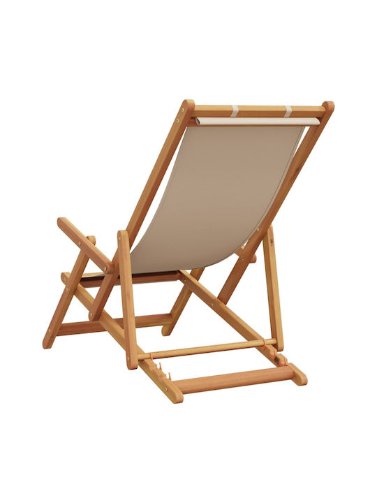 Deckchair Wooden with Beige Arms 61x112x95cm