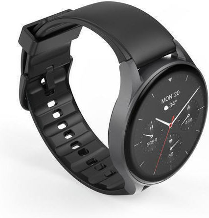 HAMA 8900 Aluminium 45mm Waterproof Smartwatch with Heart Rate Monitor (Black)