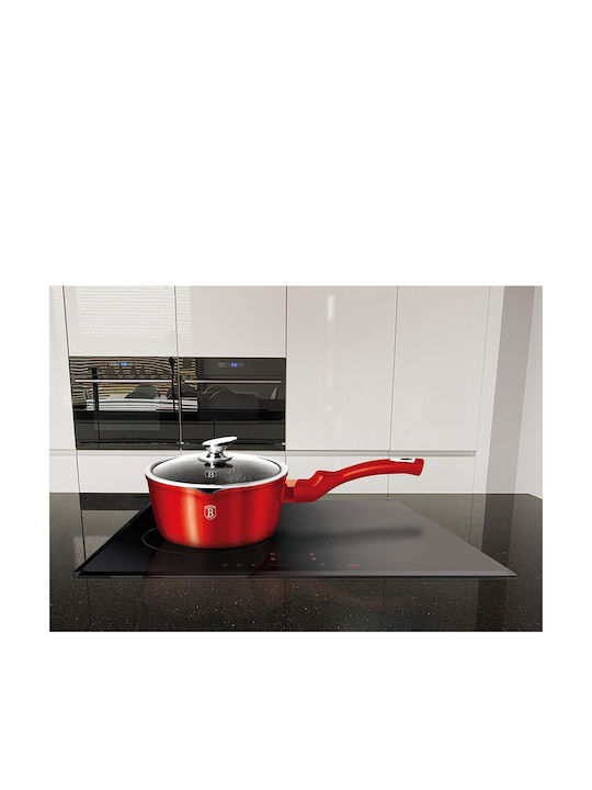 Berlinger Haus Metallic Line Cookware Set of Aluminum with Stone Coating Burgundy Collection 15pcs