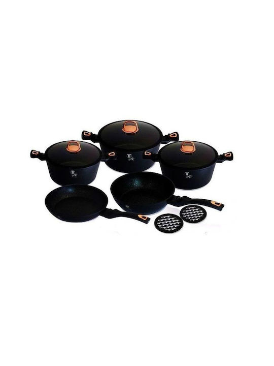 Berlinger Haus Black Rose Collection Σετ Μαγειρικά Σκεύη από Αλουμίνιο με Επίστρωση από Πέτρα 10τμχ