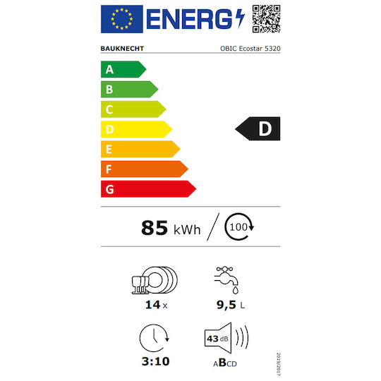 Bauknecht OBIC Ecostar 5320 Εκθεσιακό Πλυντήριο Πιάτων
