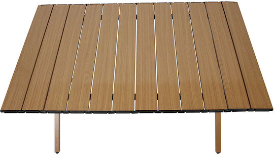 Keskor Τραπέζι Μεταλλικό για Camping Πτυσσόμενο 89x58x43cm Καφέ