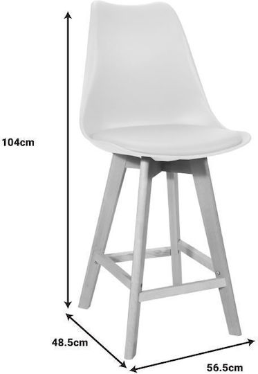 Σκαμπό Μπαρ με Πλάτη Ξύλινο Gaston Μαύρο 56x49x112εκ.