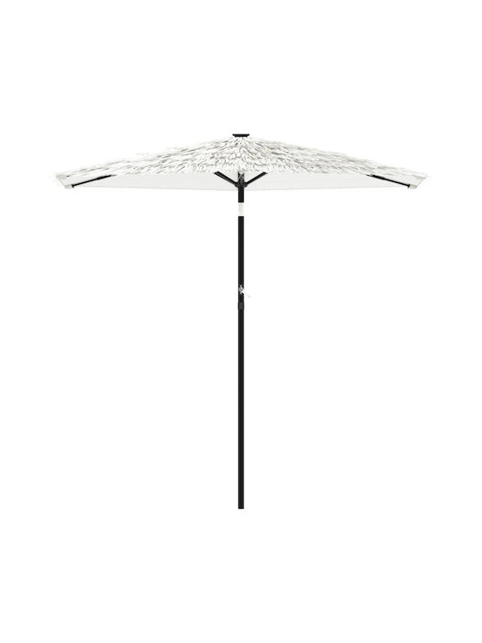 Round Metal White Garden & Terrace Parasol 2.13m