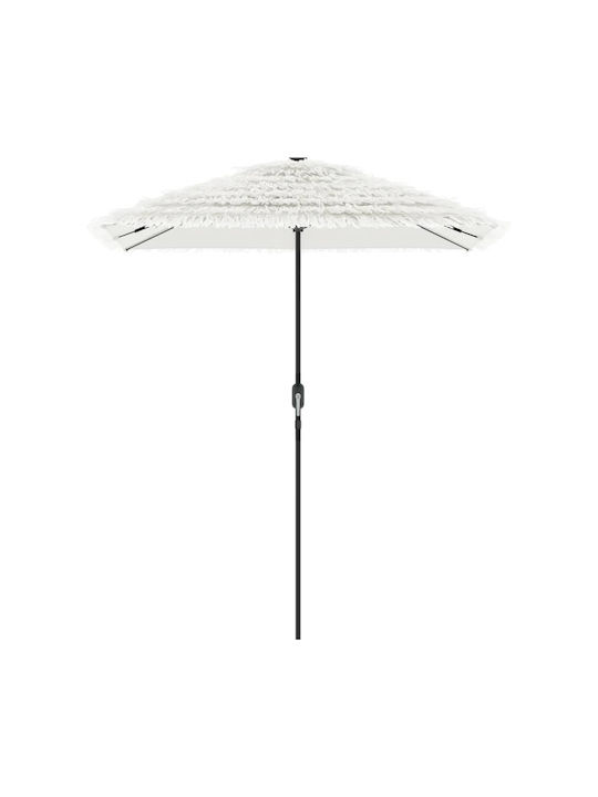 Round Metal Garden Parasol White F2.5xH2.5m