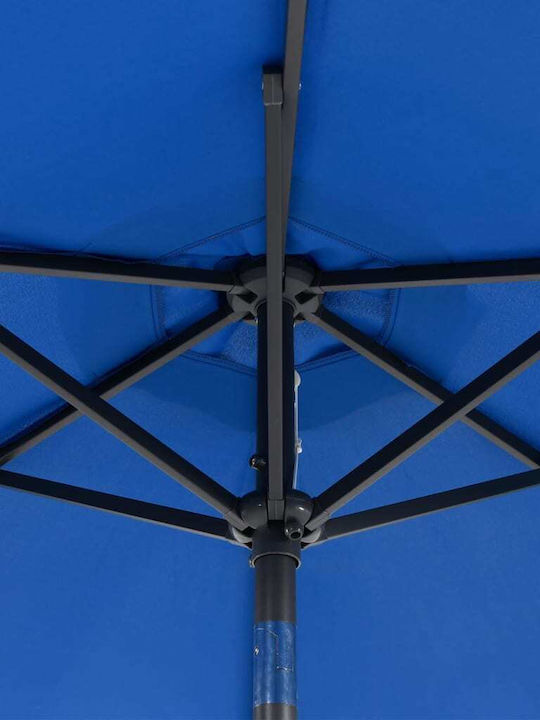Round Metal Parasol Blue F2.12xY2.12m
