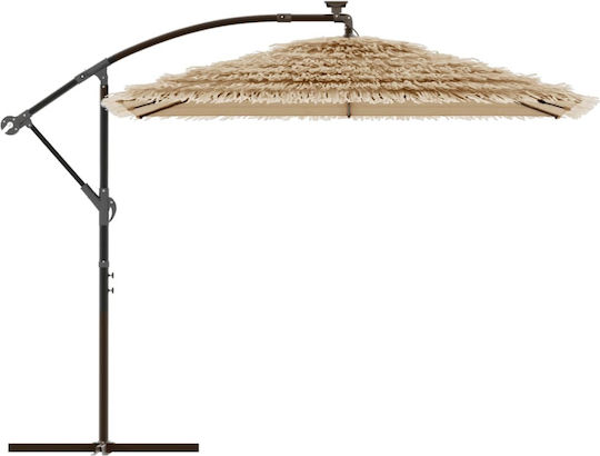 Hängender Rundschreiben Metall Garten- und Terrassen-Sonnenschirm Braun F2.3xH2.3m