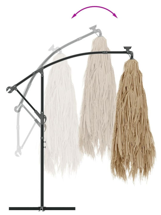 Hanging Circular Metal Brown Parasol F2.38xH2.38m