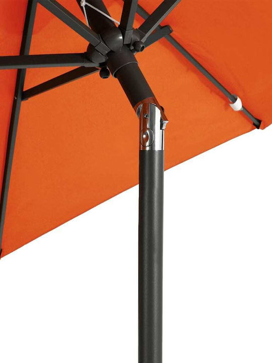 Runder Metallischer Garten- und Terrassen-Sonnenschirm Orange F2.12xY2.12m