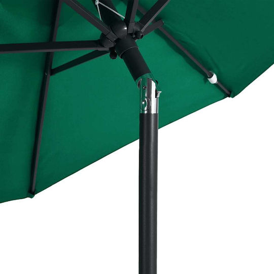 Umbrelă Rotundă Metalică Verde Φ2.12xÎ2.12m