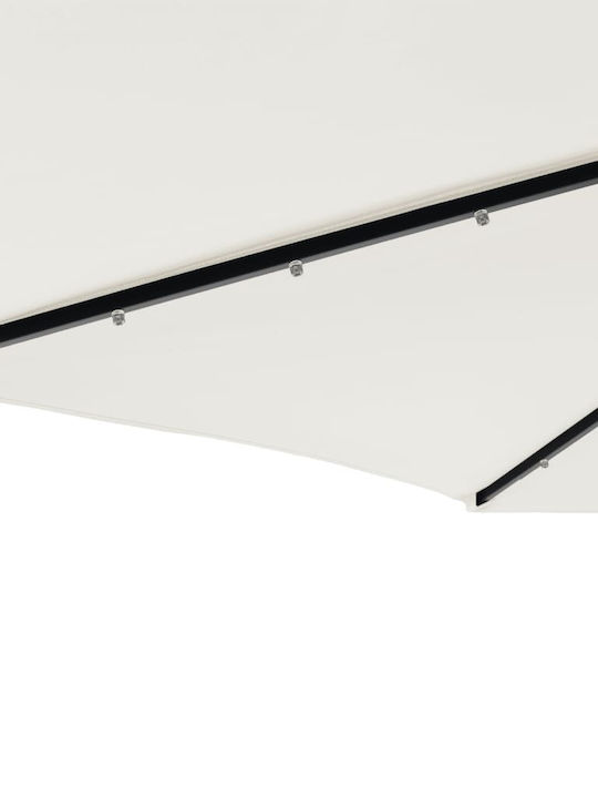 Umbrella Floor Round Metal White with Base & LED Lighting D2.12m