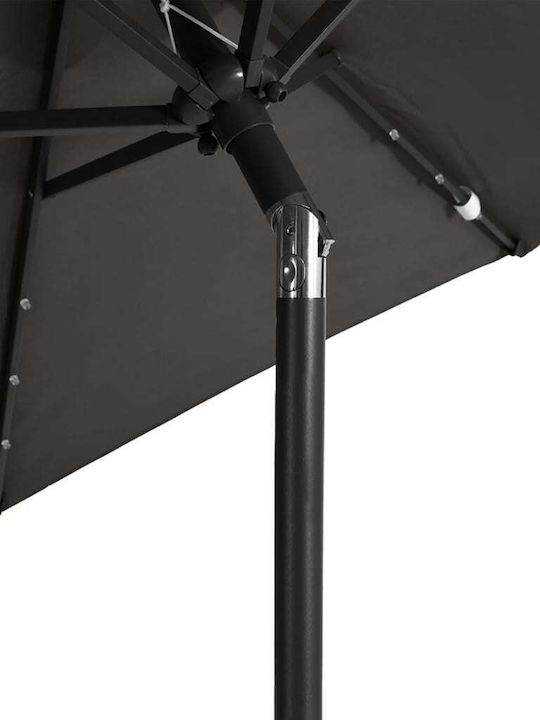Кръгъл Метален Сив Чадър Ф2.12xВ2.12м
