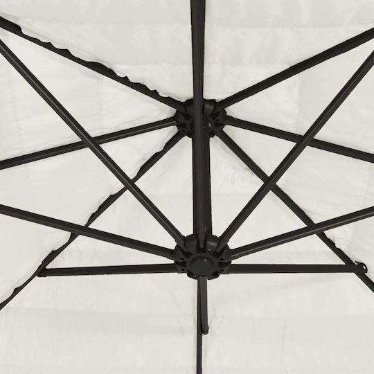 Umbrelă Suspendată Pătrată Metalică Albă 2.35x2.35xÎnălțime 2.35m
