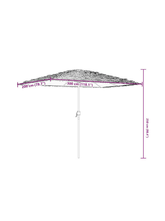 Round Metal Garden Parasol White F2.5xH2.5m