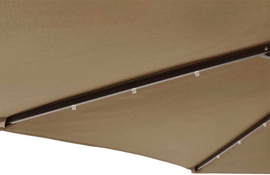 Ομπρέλα Στρογγυλή Μεταλλική Καφέ Φ2.12xΥ2.12m