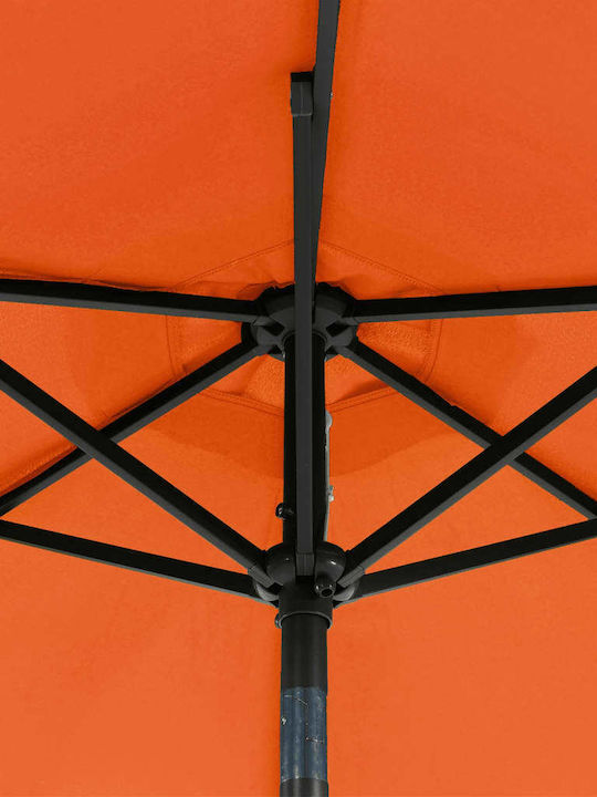 Runder Metallischer Garten- und Terrassen-Sonnenschirm Orange F2.12xY2.12m