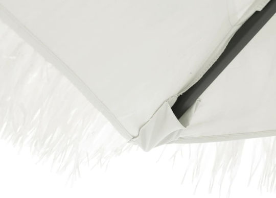 Round Metal Garden Parasol White F2.38xY2.38m