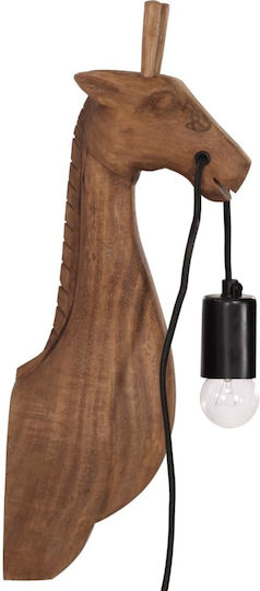 vidaXL Lamp Wall with Socket E27 Brown 12x12x42cm