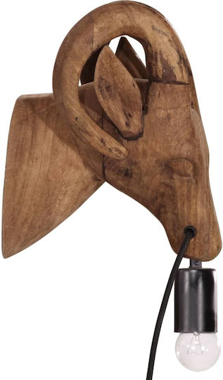 vidaXL Lamp Wall with Socket E27 Brown 15x24x25cm