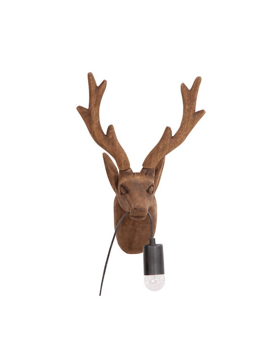 vidaXL Lamp Wall with Socket E27 Brown 28x20x40cm