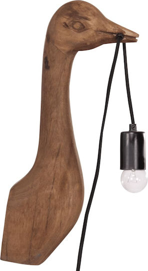 vidaXL Lamp Wall with Socket E27 Brown 12x12x42cm