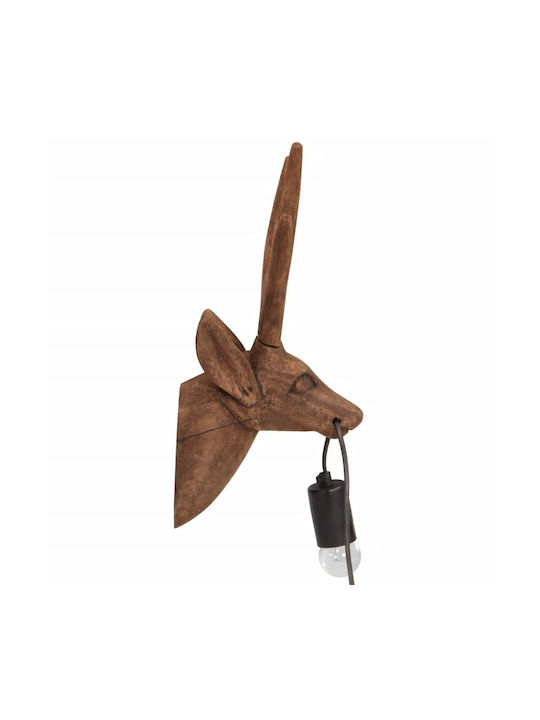 vidaXL Lamp Wall with Socket E27 Brown 28x20x40cm