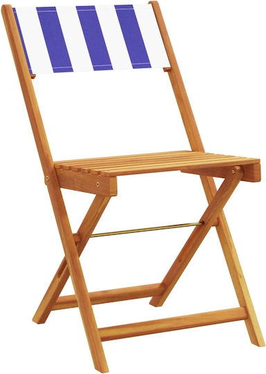 Outdoor-Stuhl Hölzernes Blue 2Stück 38x32.5x86εκ.