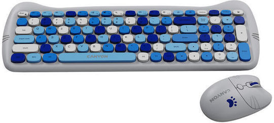 Canyon HSET-W6 Kitty Edition Kabellos Tastatur & Maus Set Englisch US Blau