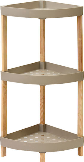 FixWood Ecke Boden Badezimmerregal Kunststoff 44x32x79cm Beige