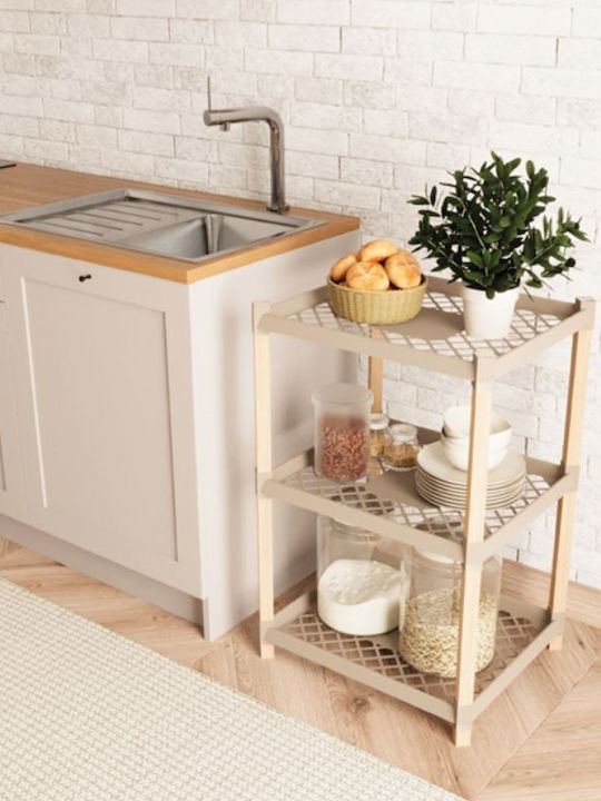 FixWood Επιδαπέδια Ραφιέρα Μπάνιου Πλαστική 45x38x79cm Μπεζ