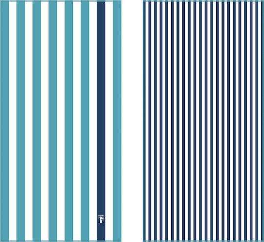 Feel & Touch Microfiber Body Towel Double-Sided with Case Blue 170x85cm
