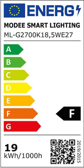 Modee Lighting LED Bulb 18.5W 132mm for Socket E27 and Shape A65 Warm White 1900lm