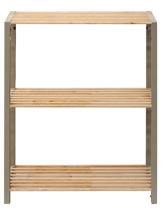 FixWood FixWood Küchenregal Hölzernes 3 Ebenen Beiges 65x29x78cm